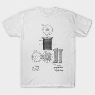 Thread-Spool Vintage Patent Hand Drawing T-Shirt